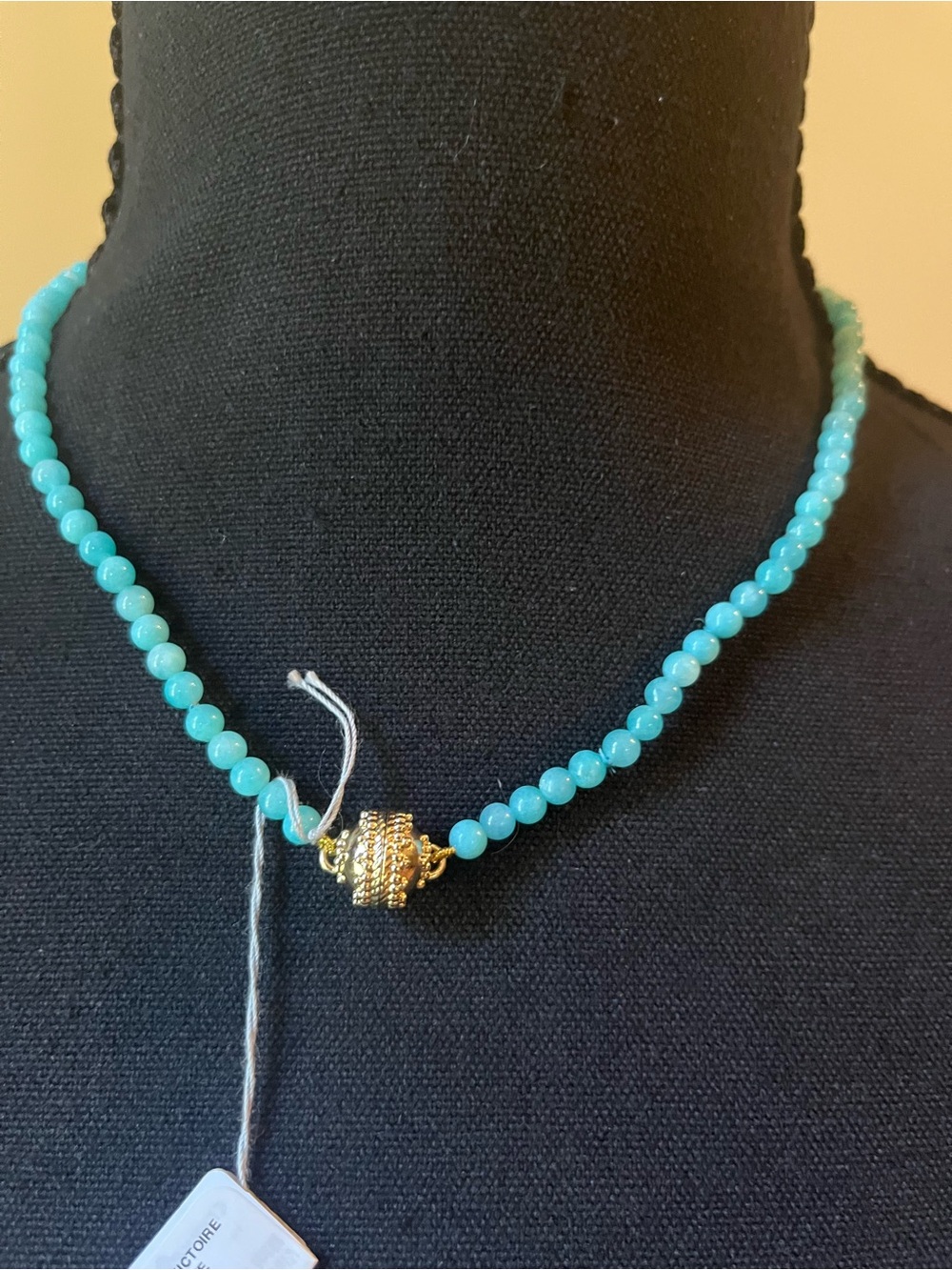 Clara Williams Amazonite Beaded Necklace with Gold Clasp - Women's Jewelry